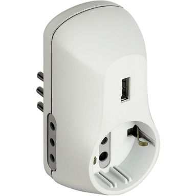 ADATTATORE B3 1 SCHUCKO 10A E 1 USB BIANCO