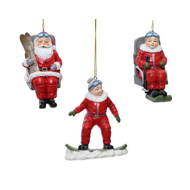APPENDINO BABBO/A NATALE 10CM CON SCI IN RESINA..