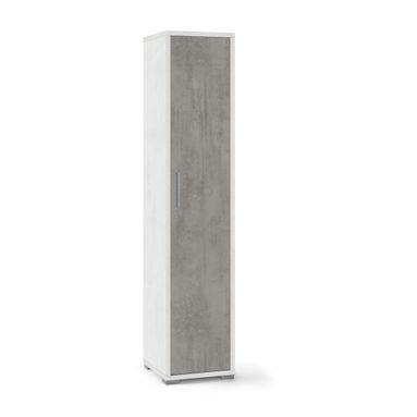 COLONNA 1 ANTA 39X41XH182CM STRUTTURA OSSIDO BIANCO FRONTALE CEMENTO