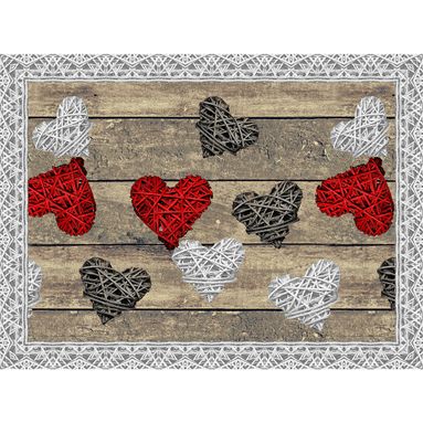 TOVAGLIETTA VINILE 33X45CM CUORI
