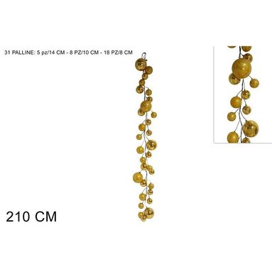 GHIRLANDA 210CM SFERE NTALAZIE ORO