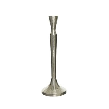 CANDELIERE IN ALLUMINIO INTAGLIATO SILVER H29CM
