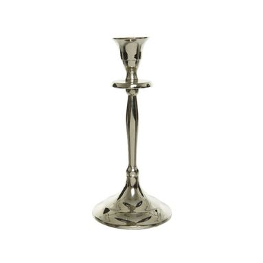 PORTA CANDELE IN ALLUMINIO COLORE SILVER H20CM