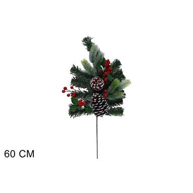 STELO CON PIGNE E BACCHE 60 CM