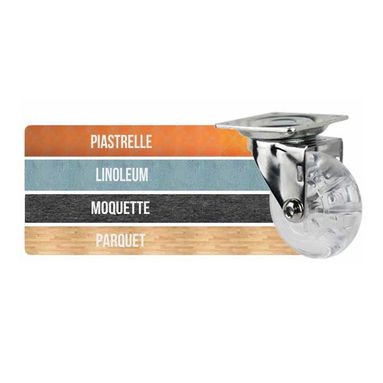 RUOTA TRASPARENTE MM.75 PIASTRA 60X60