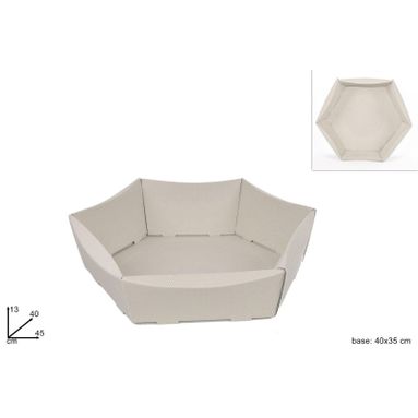 CESTA ESAGONALE 40CMX35CM BIANCA.