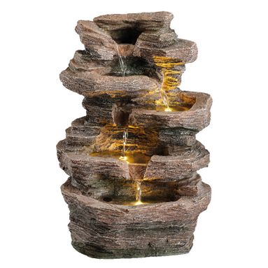 FONTANA ROCCIOSA 21X27XH39CM CON 3 LED A LUCE CALD