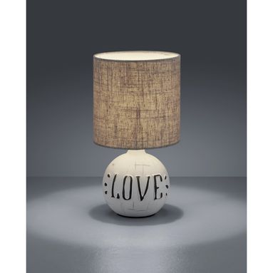 LAMPADA DA TAVOLO ESNA H.30CM LOVE SABBIA/MARRONE
