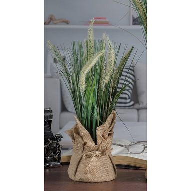 VASO IN JUTA CON SORGO D.13XH40CM
