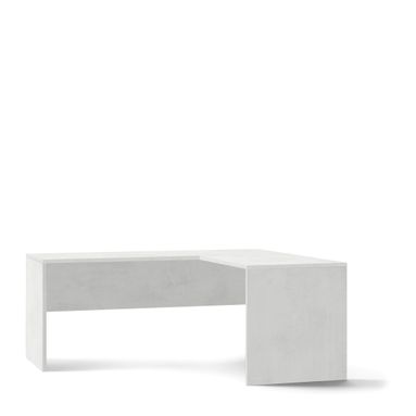 SCRIVANIA ANGOLARE DX 180X169XH76CM STRUTTURA OSSIDO BIANCO FRONTALE