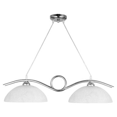 LAMPADARIO2XE27 M.CROMO V.ALAB.BIANCO