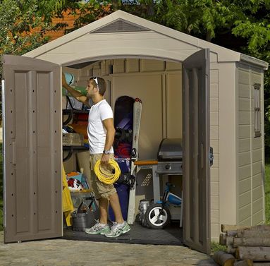 KETER CASETTA DA GIARDINO FACTOR 8x6 BEIGE MENSOLE INCLUSE