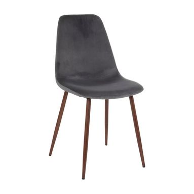 SEDIA ROKA 45X53XH87CM GRIGIO FUMO IN VELLUTO