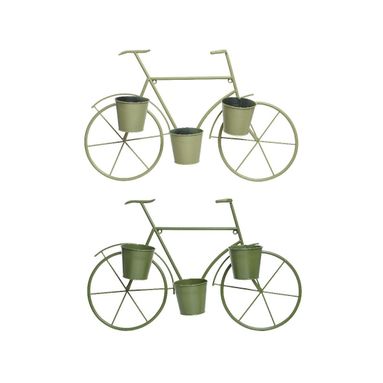 BICI CON FIORIERE 72X15XH45CM VERDE 1 PZ