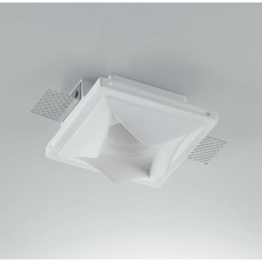 FARETTO DA INCASSO BRICK IN GESSO BIANCO 1XGU10 CM.12X12X7