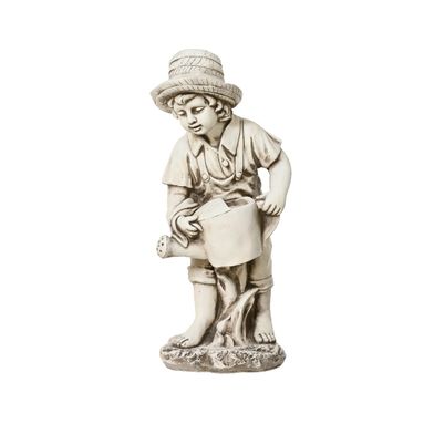 STATUA BIMBO 27X38XH67CM IN POLIMAGNESIO BIANCO.