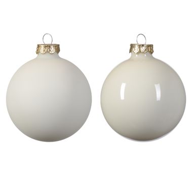 SFERE DI VETRO BIANCA 6CM IN BOX 12PZ.