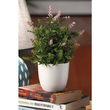 VASO CON FIORI D.9XH26CM IN 4 COLORI