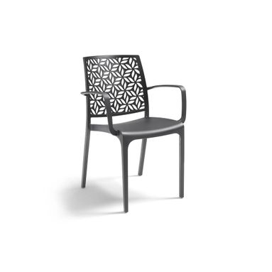 SEDIA NINFA 56X56XH81CM GRAFITE CON BRACCIOLI
