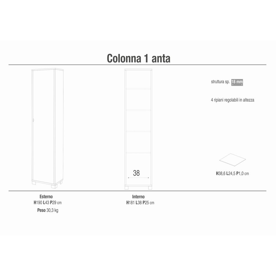colonna-1-anta-kit-43x29xh190cm-struttura-bianco-fiammato-frontale-bianco-fiammato