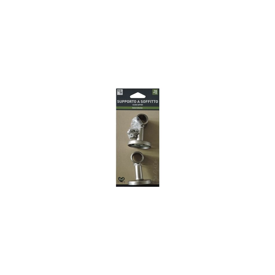 SET 2 SUPPORTI SOFFITTO BASICO 6CM NICHEL | Bricomarket