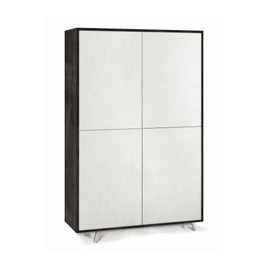 MOBILE 4 ANTE KIT 108X41XH161CM STRUTTURA OSSIDO NERO FRONTALE OSSIDO BIANCO