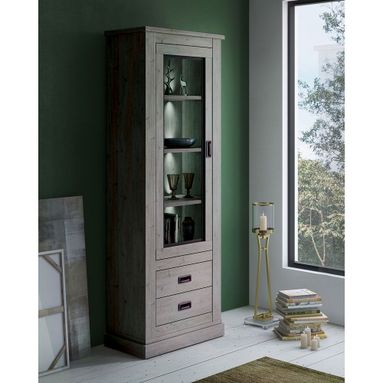 VETRINA ANTHONY 1 ANTA 74X40XH205CM ROVERE GRIGIO