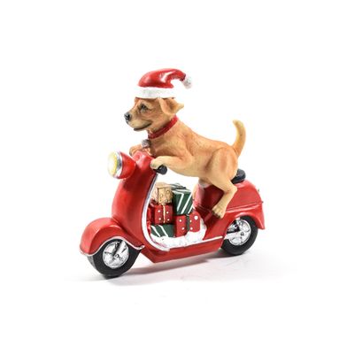CANE SU MOTORETTA IN RESINA 19X5XH19CM.