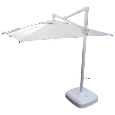 OMBRELLONE JESOLO A BRACCIO LATERALE GIREVOLE 360 GRADI MT.3.5X3 STRUTTURA IN ALLUMINIO BIANCO CON COPERTURA IN POLIESTERE GR.250MQ  BEIGE 