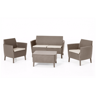 Keter SET SALOTTO SALEMO CAPPUCCINO IN ECORATTAN CON DIV