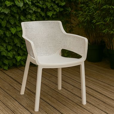 SEDIA ELISA 54X61XH79CM BIANCA IN RESINA.