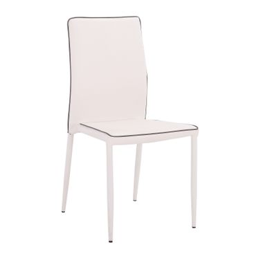 SEDIA OCCA IN ECOPELLE BIANCA 49X45X90H CM CON BOR