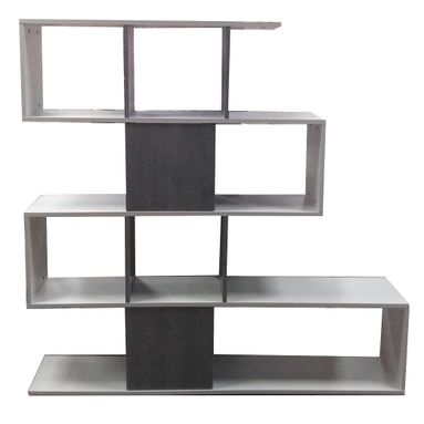 LIBRERIA SCALAR 145X30XH145CM BIANCO/CEMENTO