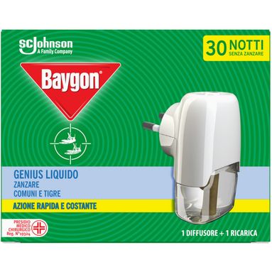DIFFUSORE GENIUS LIQUIDO ANTIZANZARE 30 NOTTI.