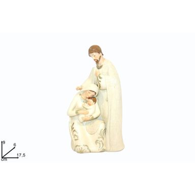 NATIVITA RESINA 17.5CM ABITI TIPO JUTA BIANCO.