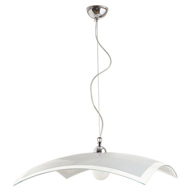 LAMPADARIO 1XE27 M.CROMO V.LASTRA BI+TRASP.