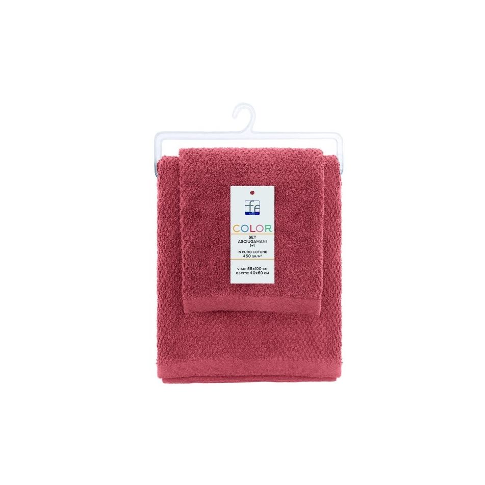 set-asciugamani-color-rosso-mattone