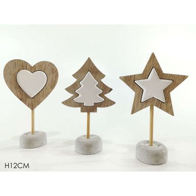 SEGNAPOSTO NATALIZIO ALBERO/STELLA/CUORE BIANCO