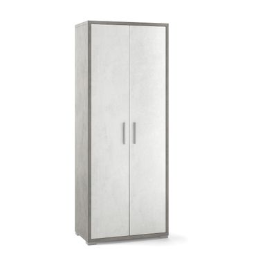 MOBILE 2 ANTE 71X41XH182CM STRUTTURA CEMENTO FRONTALE OSSIDO BIANCO