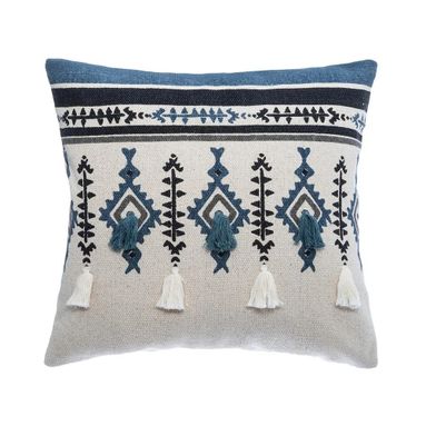 FEDERA PER CUSCINI ETNIC 40X40CM BIANCA / BLU