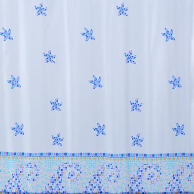TENDA DOCCIA IN TESSUTO AZZURRO 120X200
