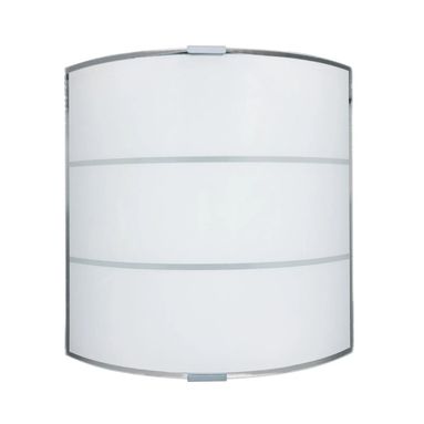 APPLIQUE LUCE E27 BIANCA A RIGHE E PROFILO CROMO