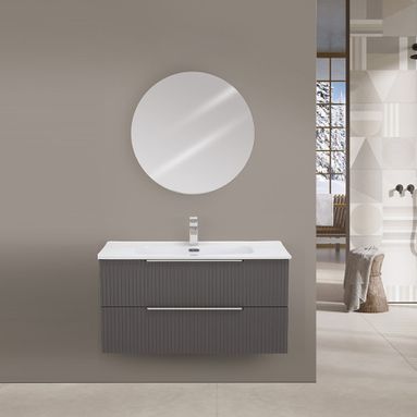 MOBILE BAGNO BURANO 100CM GRIGIO CANNETTATO