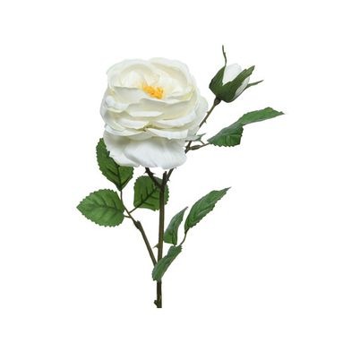 ROSA DECORATIVA BIANCA H42CM CON BOCCIOLO