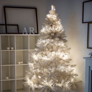 CATENA LUMINOSA CLUSTER ARGENTO CON 720 MICROLED BIANCO CALDO PER INTERNO ED ESTERNO
