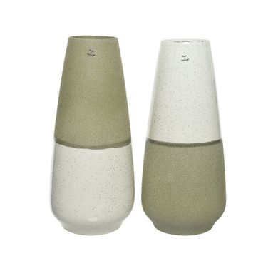 VASO IN TERRACOTTA BICOLORE D.19XH41CM BIANCO/VERD