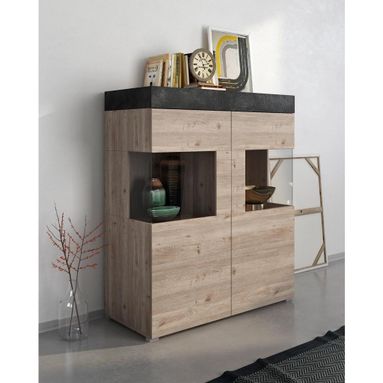 VETRINA ULISSE 119X49XH143CM ROVERE NELSON OAK/SCH
