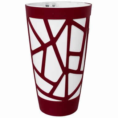 VASO MOSAIC CURVE D.32XH55CM BORGOGNA/BIANCO
