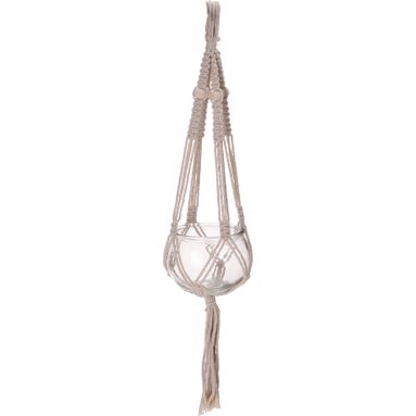 VASO VETRO PENSILE MACRAME 55CM