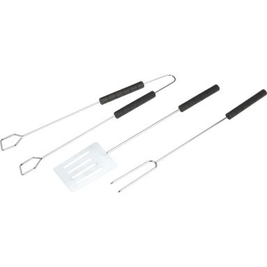 SET 3 UTENSILI PER BARBECUE 37CM IN METALLO CROMAT